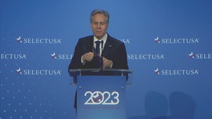 Secretary of State Antony J. Blinken delivers closing remarks at the 2023 SelectUSA Investment Summi