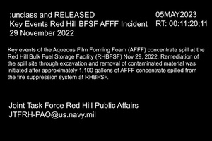 Key Events Red Hill BFSF AFFF Incident 29 November 2022