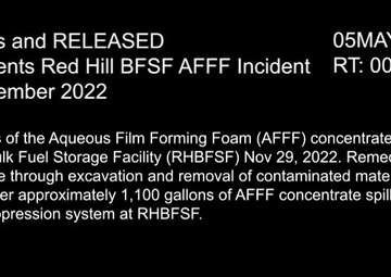 Key Events Red Hill BFSF AFFF Incident 29 November 2022