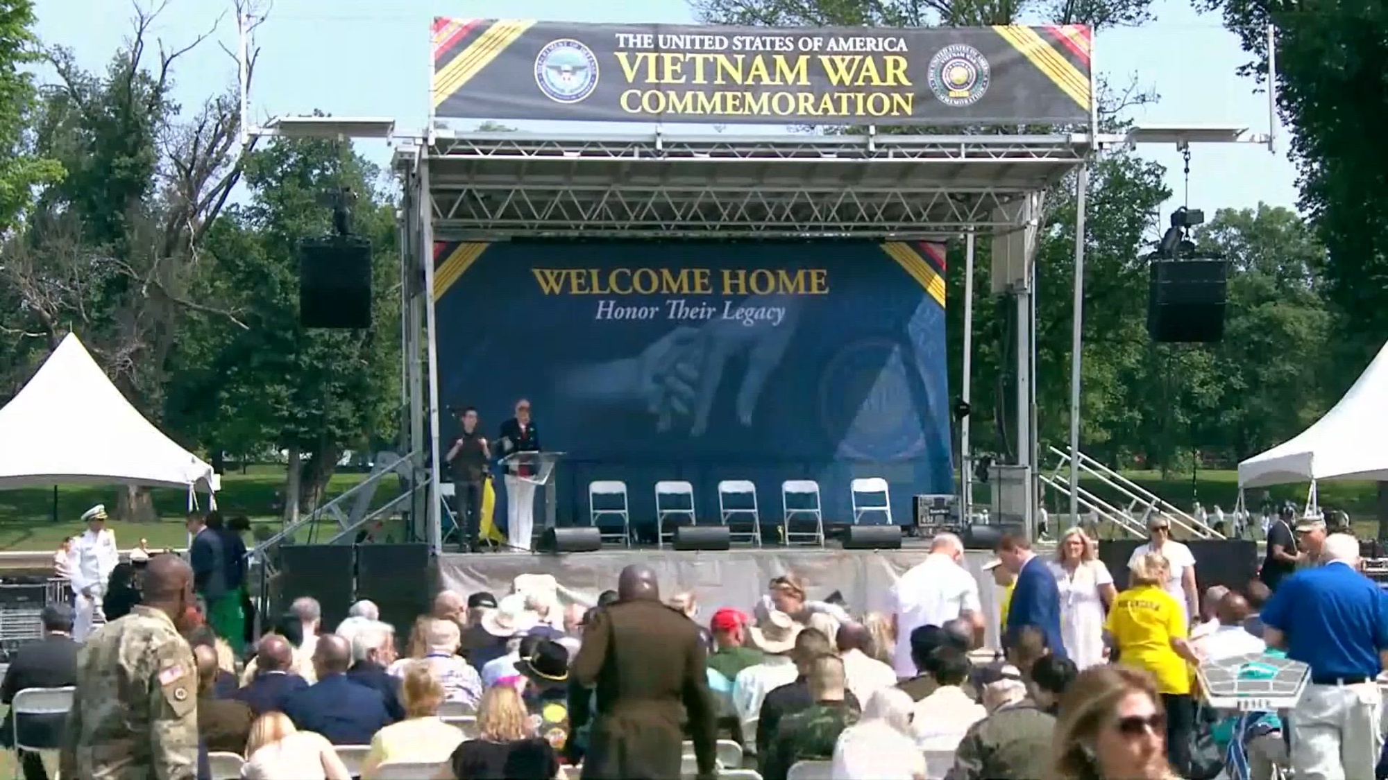 The Vietnam War Commemoration, a national 50th anniversary remembrance, holds a “welcome home” event in the National Mall. It honors the legacy of Vietnam veterans and their families, the contributions of individual citizens, allies, armed forces and nongovernmental organizations during the Vietnam War period.