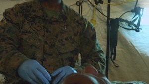 U.S. Navy corpsmen train at Mission Rehearsal Exercise 1-23 (B-Roll)