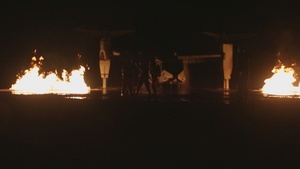 Live Aircraft Fire Training at Night