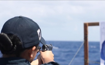 USS Milius (DDG 69) Conducts 9 MM Live-Fire Exercise
