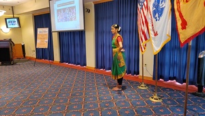 Performer Yogitha Rajkumar with Kalaanjali Dance Company of School of Classical Indian Dance performs at 2023 Fort McCoy Asian-American Pacific-Islander Month observance, Part I