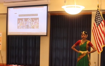 Performer Yogitha Rajkumar with Kalaanjali Dance Company of School of Classical Indian Dance performs at 2023 Fort McCoy Asian-American Pacific-Islander Month observance, Part II