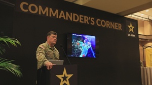 Lt. Gen. Burleson and Cmd. Sgt. Maj. Cobb commanders corner LANPAC 2023