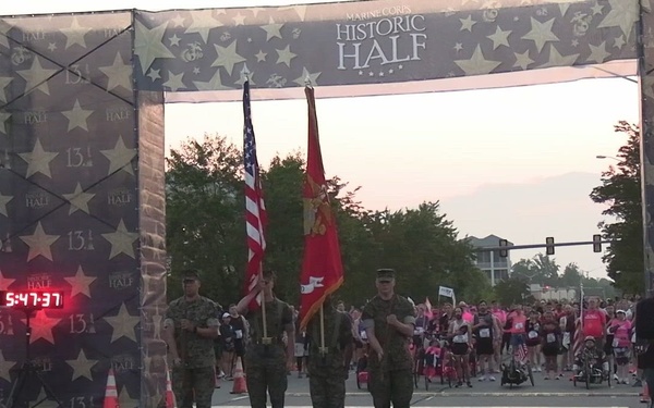 Runners Cross the Finish Line and Receive Awards at the 2023 Marine Corps Marathon Historic Half
