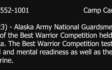 Alaska Army National Guard Best Warrior Competition Day 5 B-Roll