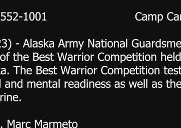 Alaska Army National Guard Best Warrior Competition Day 5 B-Roll