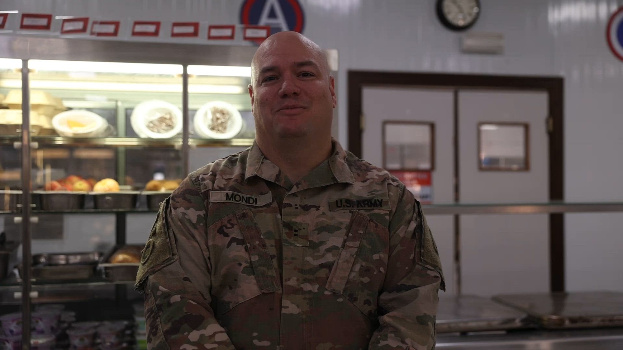 U.S. Army Reserve Chief Warrant Officer 2 Christopher Mondi, deployed with the 143d Expeditionary Sustainment Command (ESC) in Jordan, wishes the U.S. Army a happy 248th birthday. (U.S. Army video by Spc. Cecilia Soriano)