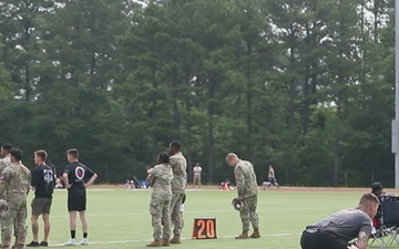 Paratroopers engage in sports during AAW23 - Flag Football and Soccer