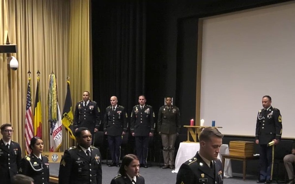 Allied Forces North Battalion, United States Army NATO Brigade, NCO induction ceremony, Montgomery auditorium, SHAPE, BE, May 19, 2023