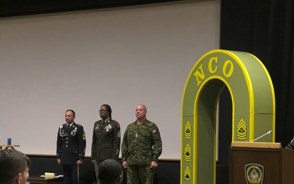 Allied Forces North Battalion, United States Army NATO Brigade, NCO induction ceremony, Montgomery auditorium, SHAPE, BE, May 19, 2023