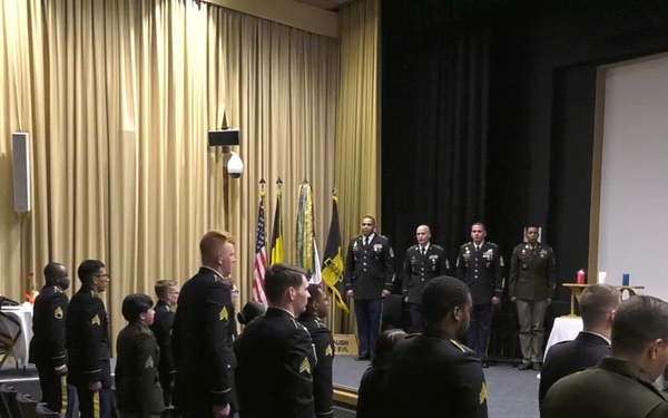 Allied Forces North Battalion, United States Army NATO Brigade, NCO induction ceremony, Montgomery auditorium, SHAPE, BE, May 19, 2023