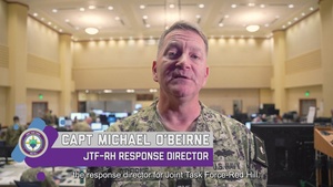 Joint Task Force-Red Hill (JTF-RH) Response Director explains the role of the response department in the safe and expeditious defueling of the RHBFSF.
