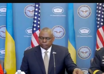 Austin Speaks at Ukraine Defense Meeting