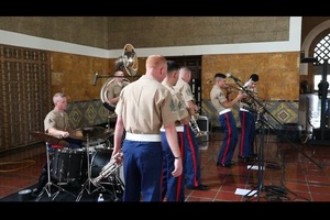 USMC Band perform at the Union Station during the Los Angeles Navy Fleet Week