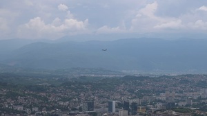Bomber Task Force 23-3: Supersonic bombers' low approach flyby shows support to Bosnia Herzegovina.