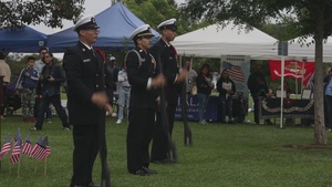 B-Roll: Marines and Sailors attend a memorial during Los Angeles Fleet Week