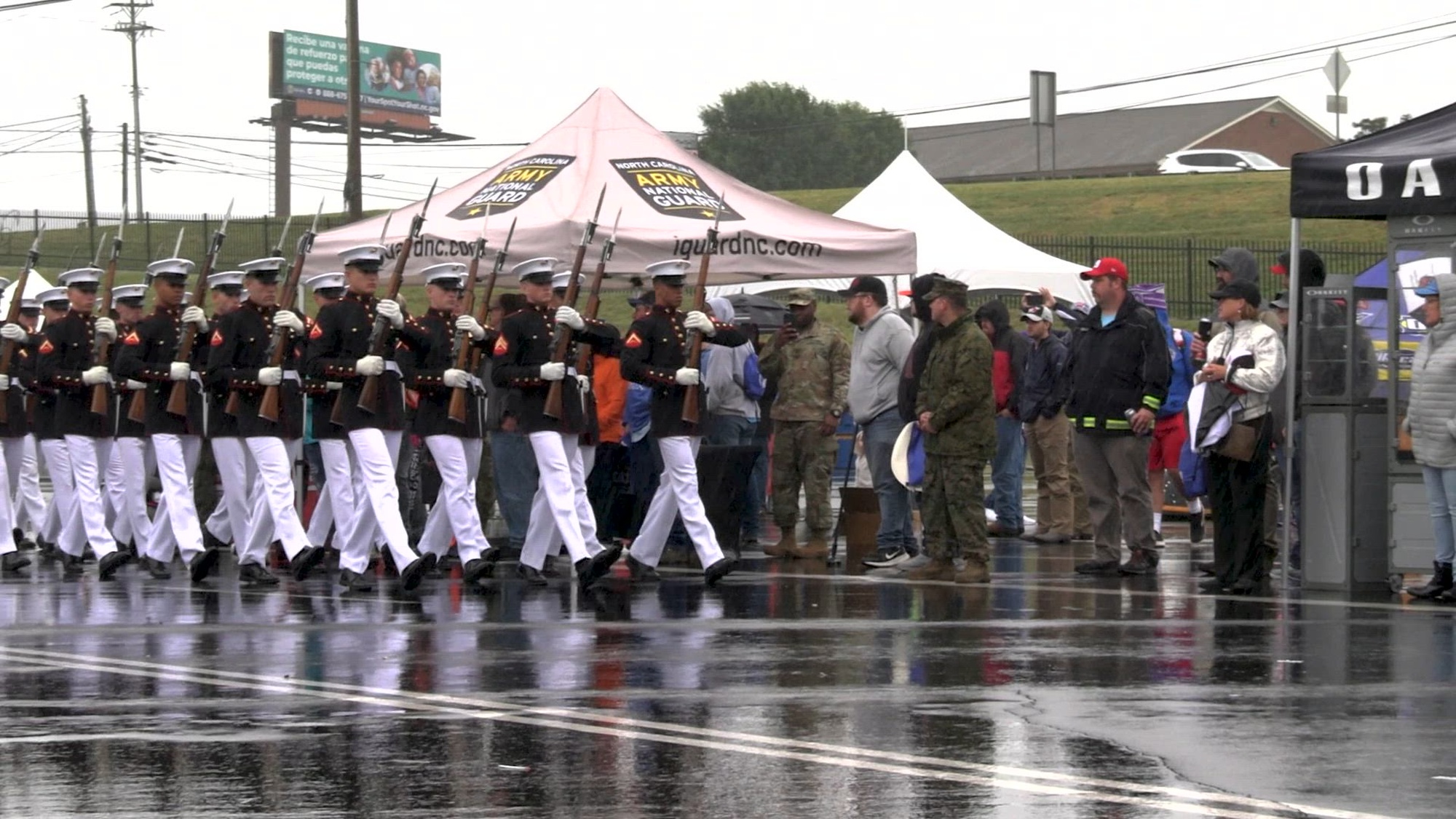 U.S. Marines with the Silent Drill Platoon perform for NASCAR fans during a ceremony at the Charlotte Motor Speedway, Concord, North Carolina, May 27, 2023. The U.S. Marine Corps supported the Coca-Cola 600, a NASCAR race held during Memorial Day weekend, with static displays of military aircraft and vehicles and participation in ceremonies. (U.S. Marine Corps video by Cpl. Christian Cortez)<br /><br />This B-Roll Package contains the following:<br />U.S. Marines with the Silent Drill Platoon executing drill sequences and interacting with civilians.