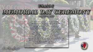USASOC Memorial Day Ceremony pt. 1
