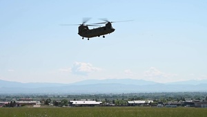 UH-60 Black Hawk, CH-47 Chinook take off, land in Montana (B-Roll)