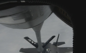 100th ARW KC-135 refuels Norwegian and Italian F-35s during Arctic Challenge Exercise 2023