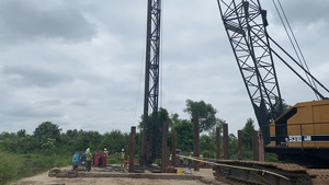 Pile Driving underway at I55 pump station for West Shore Lake Pontchartrain.