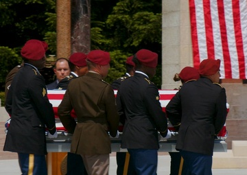 Unknown U.S. WWI soldier burial ceremony at Oise-Aisne American Cemetery
