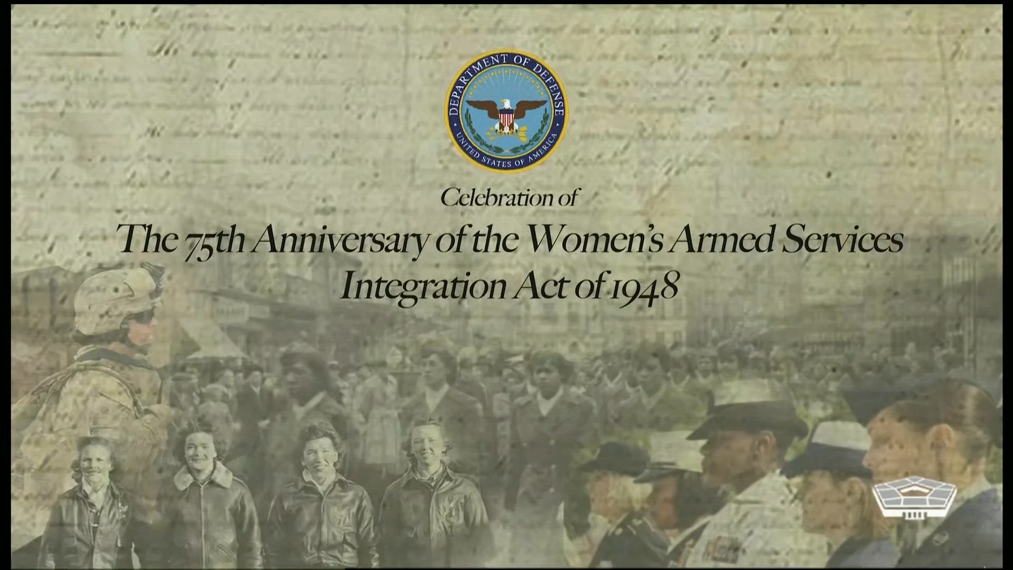 Secretary of Defense Lloyd J. Austin III and Deputy Secretary of Defense Kathleen H. Hicks host a ceremony celebrating the 75th anniversary of the Women’s Armed Service Integration Act of 1948.