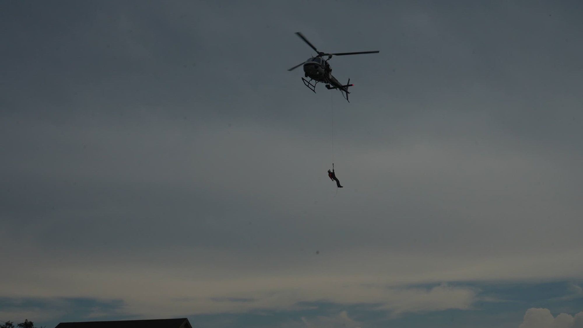 First responders rescue mock victims during this year&#39;s SAREX 2023. The search and rescue exercise helps first responders better coordinate with partner agencies to provide efficient and life-saving resources when needed. ‪(Texas Military department photo by Sarah Snedden/Released)‬