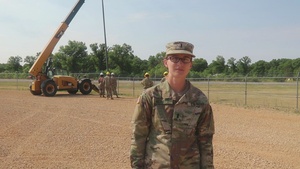 Interview with 1st Lt. Kelly Merritt, 389th Engineer Company, Davenport, Iowa, on supporting troop projects at Fort McCoy