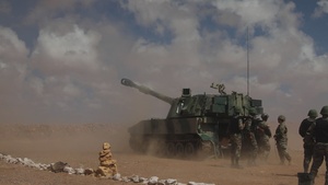 B-Roll: US Soldiers observe Moroccan artillery demonstration in Tan-Tan, Morocco