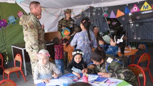B-Roll: Utah Air National Guard and Royal Moroccan Armed Forces entertain children in Tiznit