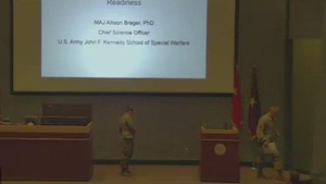 Maj. Allison J. Brager addresses 1st Armored Division H2F Summit