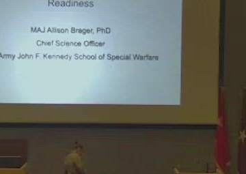 Maj. Allison J. Brager addresses 1st Armored Division H2F Summit