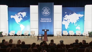 Secretary of State Antony J. Blinken hosts the 2023 Trafficking in Persons Report Launch Ceremony at the Department of State.