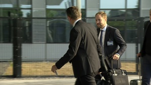 Danish Acting Minister of Defence arrives at NATO HQ for the meeting of NATO Ministers of Defence