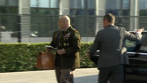 NATO Supreme Allied Commander Europe (SACEUR) arrives at NATO HQ for the meeting of NATO Ministers of Defence