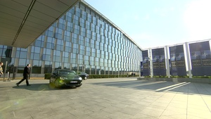 Portuguese Minister of National Defence arrives at NATO HQ for the meeting of NATO Ministers of Defence