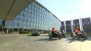 Minister of Defence of Luxembourg arrives at NATO HQ for the meeting of NATO Ministers of Defence