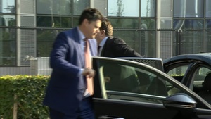 Minister of Defence of North Macedonia arrives at NATO HQ for the meeting of NATO Ministers of Defence