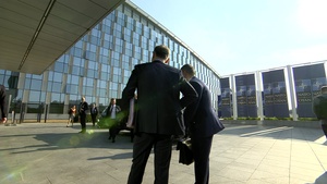 Swedish Minister of Defence arrives at NATO HQ for the meeting of NATO Ministers of Defence