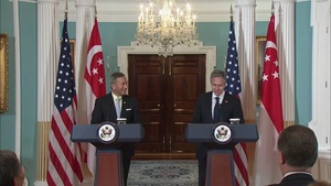 Secretary of State Antony J. Blinken holds a joint press availability with Singaporean Foreign Minister Vivian Balakrishnan at the Department of State