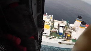 A Coast Guard Sector San Diego MH-60 Jayhawk aircrew medically evacuates a 42-year-old male