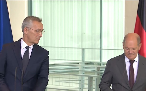 Joint press conference by NATO Secretary General and German Chancellor (opening remarks)