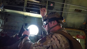 Tactical air control party Airmen perform as jump masters for German soldiers conducting personnel airdrops during exercise Air Defender 2023