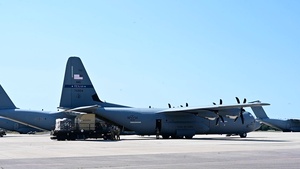 C-130 Hercules and C-130J Super Hercules units perform flight line operations at Wunstorf Air Base, Germany