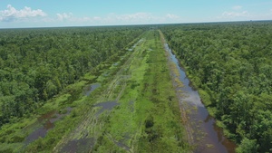 Drone footage of the West Shore Lake Ponchartrain alignment