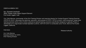 CSTX exercise director Col. Colin Morrow